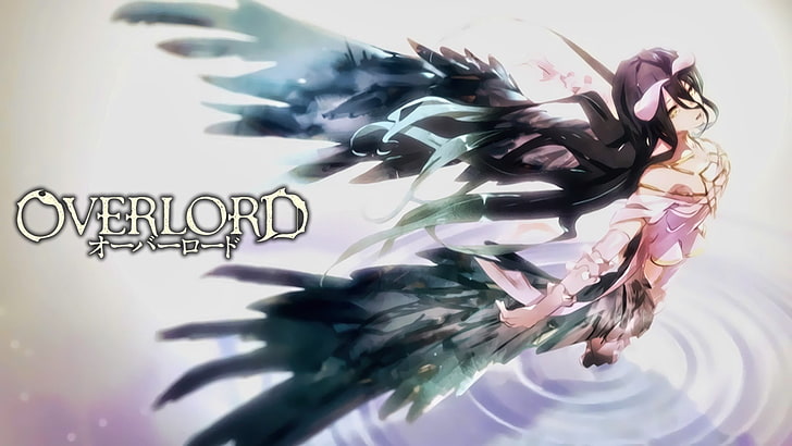 Overlord advertisement, Overlord (anime), Albedo (OverLord), text, HD wallpaper
