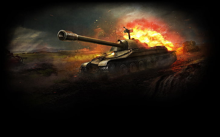 gray tank illustration, WoT, Is-7, World of Tanks, military, weapon HD wallpaper