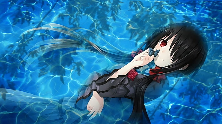 black haired female anime character wallpaper, Date A Live, Cute