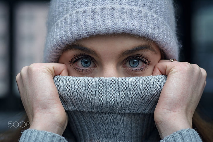 women, face, eyes, blue eyes, 500px, looking at camera, one person