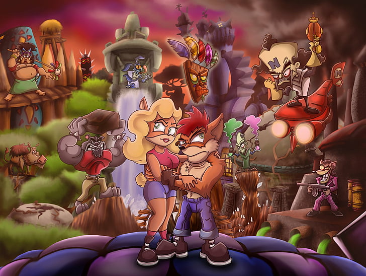 Video Game, Crash Bandicoot, Aku Aku (Crash Bandicoot), Coco Bandicoot, HD wallpaper
