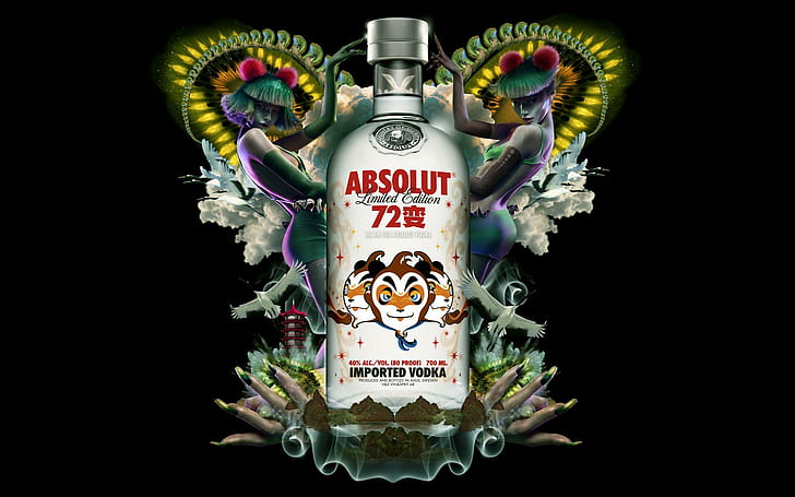 Absolut Vodka Limited Edition., absolut 72 imported vodka illustration, HD wallpaper