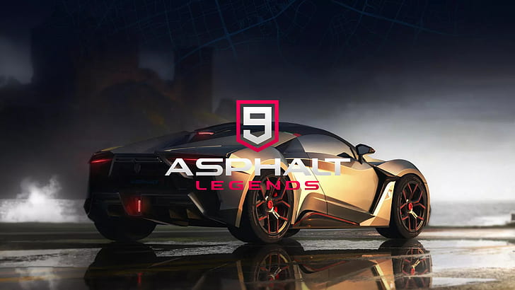 Video Game, Asphalt 9: Legends, Golden, Sport Car, HD wallpaper