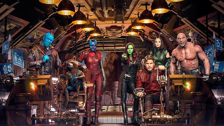movies, Guardians of the Galaxy Vol. 2, men, group of people, HD wallpaper