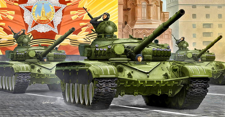 tank, Red square, Soviet, CCCP, Main battle tank, THE T-72A, HD wallpaper