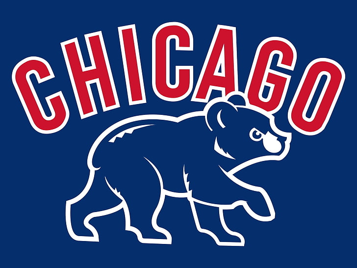 Chicago Cubs, logo, Major League Baseball, blue, sign, communication, HD wallpaper