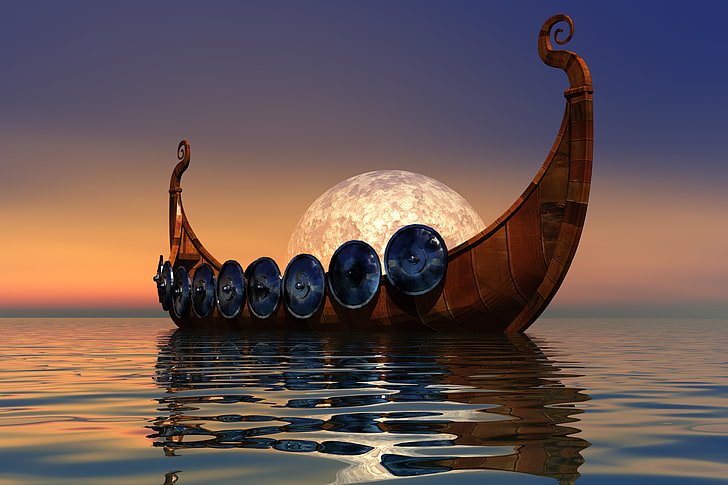 HD wallpaper: sea, the sky, ship, Vikings | Wallpaper Flare
