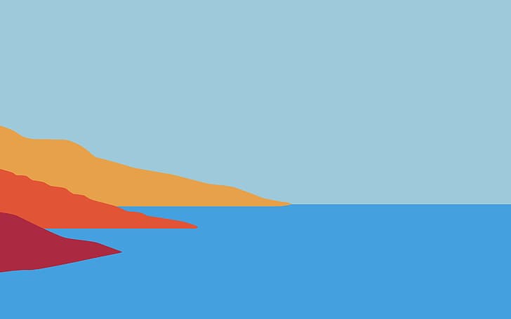 Big Sur, artwork, minimalism, simple, sea