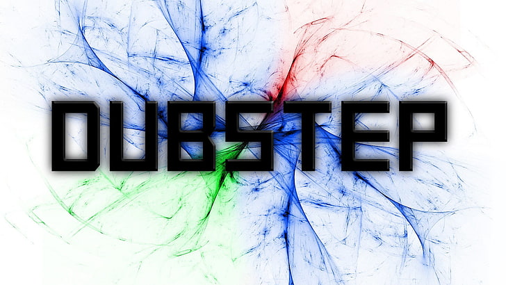 white background with dubstep text overlay, music, typography