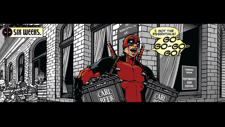 Deadpool comic screenshot, Marvel Comics, one person, human representation, HD wallpaper
