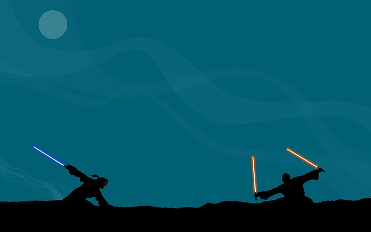 Star Wars, silhouette, one person, night, nature, real people, HD wallpaper