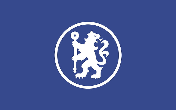 white animal logo, Chelsea FC, blue, representation, sign, no people, HD wallpaper