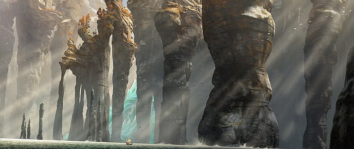 RPG wallpaper, How to Train Your Dragon 2, concept art, rock formation