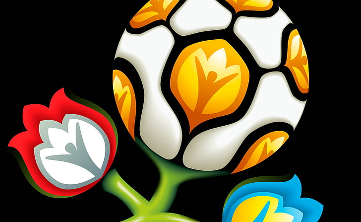 Euro 2012, multicolored flowers illustration, Sports, Football
