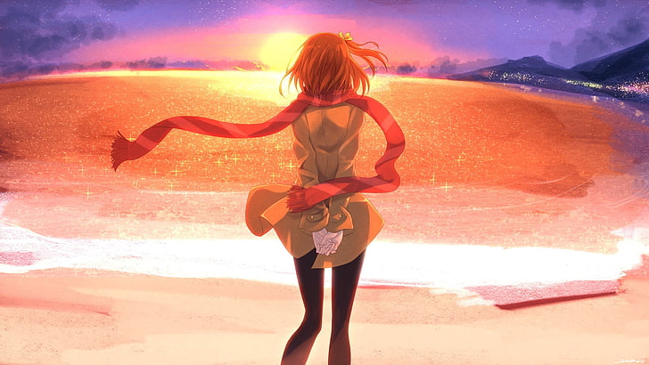 girl character standing near beach animated wallpaper, anime girls, HD wallpaper