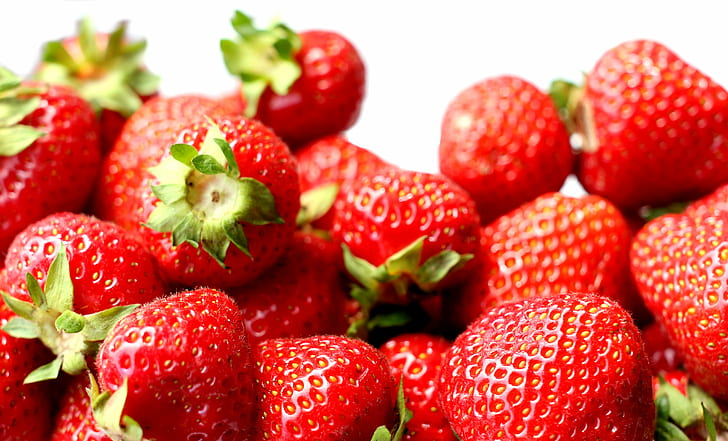 Strawberry fruits macro photography, strawberries, strawberries, HD wallpaper