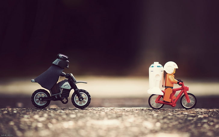 bicycles, darth, droids, funny, humor, legos, minimalistic