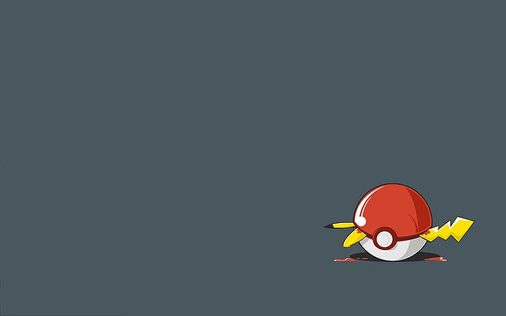 Pikachu, Pokémon, Pokéballs, minimalism, anime, Ash Ketchum, HD wallpaper