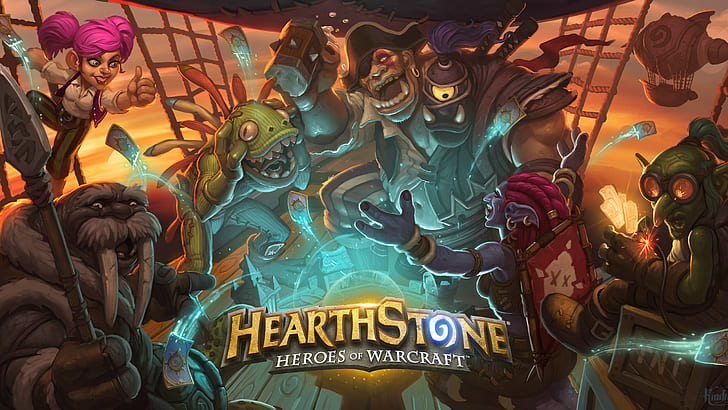 Hearthstone, Heroes of warcraft, Pirates, Dwarves, Murlocs, HD wallpaper
