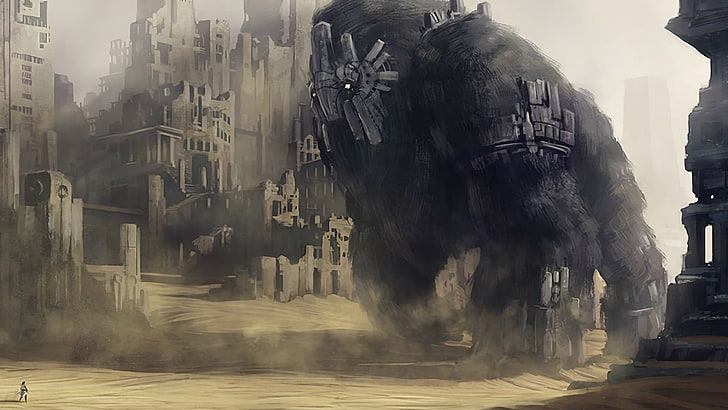 Shadow of the Colossus, artwork, building exterior, architecture, HD wallpaper