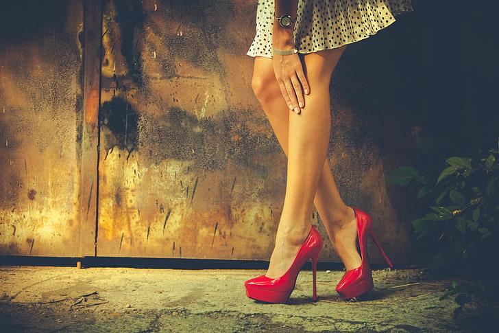women, legs, high heels, minidress, human leg, human body part, HD wallpaper