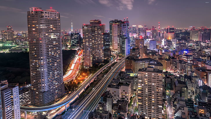 tokyo, cityscape, japan, asia, metropolis, skyscrapers, skyline, HD wallpaper