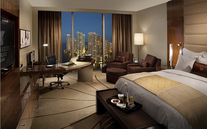 Luxury Hotel Room HD Wallpaper - WallpaperFX