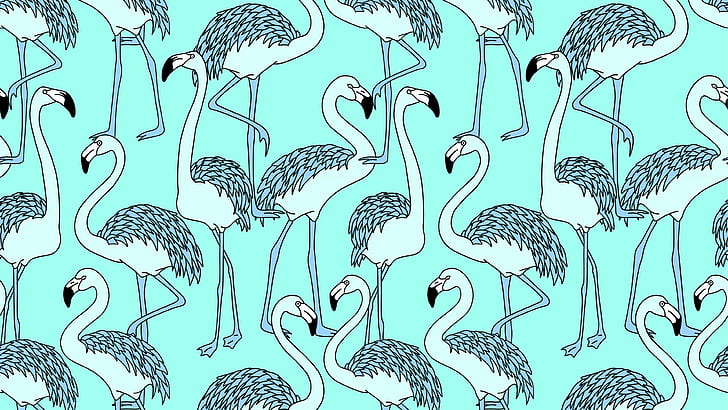3840x1080px | free download | HD wallpaper: flamingo, pattern, bird,  drawing, design, illustration | Wallpaper Flare