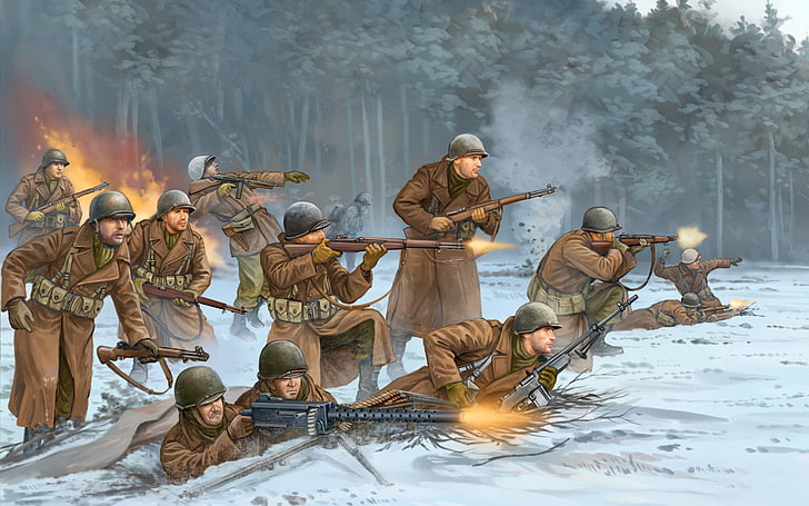 military gunmen artwork, soldiers, Belgium, USA, game, the, Division