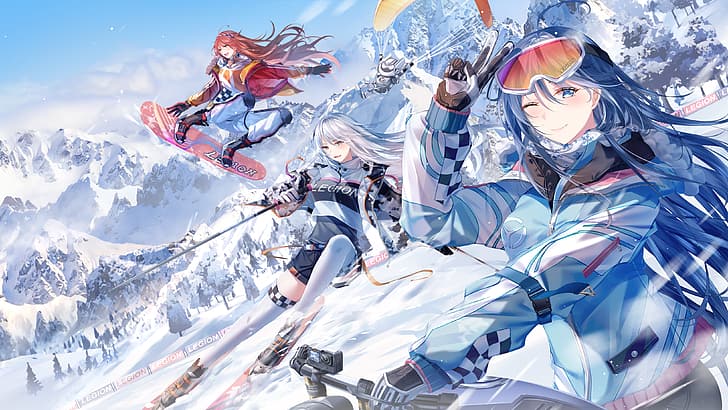 Desktop Wallpaper Skiing Anime Girls Touhou Hd Image Picture  Background 176872