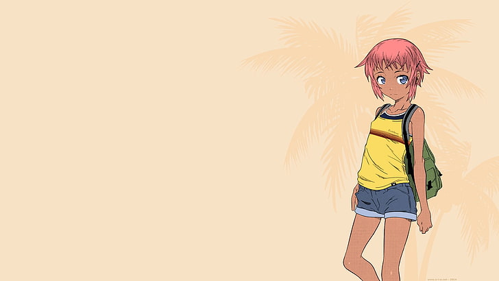 pink-haired female anime character digital wallpaper, Mudou Eichi