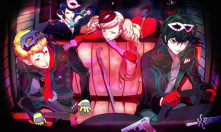 Persona, Persona 5, Ann Takamaki, Joker (Persona), Ryuji Sakamoto, HD wallpaper