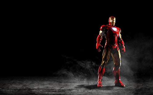 Marvel Iron Man, Marvel Comics, full length, black background HD wallpaper