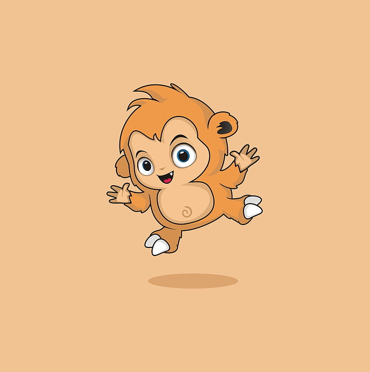 HD wallpaper: monkey, art, monster, cute, jump, fun, cartoon, emotion, body  part | Wallpaper Flare