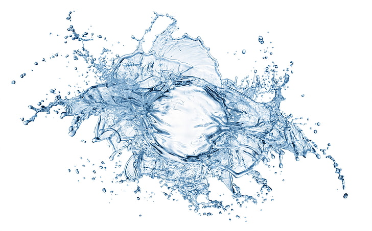 water clip art, splash, abstract, white background, splashing, HD wallpaper
