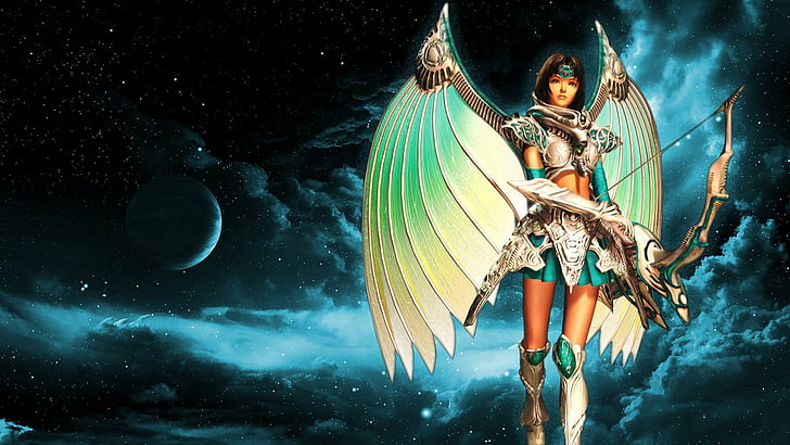 Video Game, The Legend Of Dragoon, Angel, Archer, Bow, Fantasy, HD wallpaper