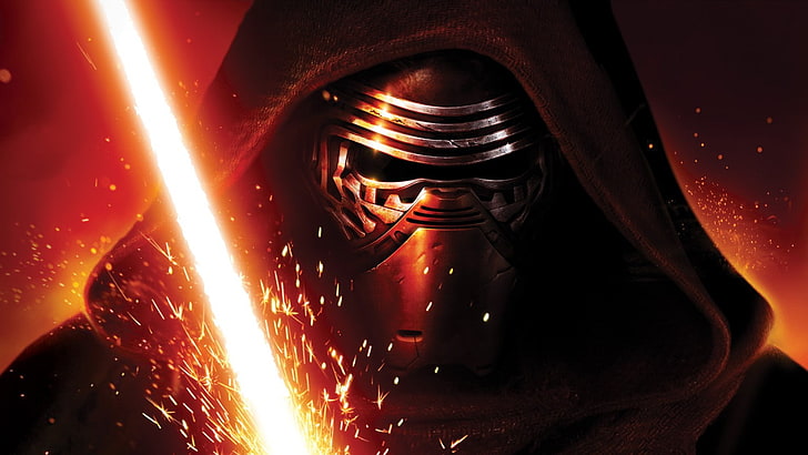 Kylo Ren from Star Wars, Star Wars: The Force Awakens, fire, burning