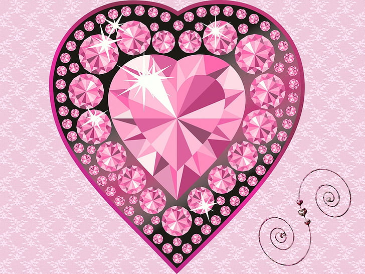 Download Gold Glitter Pink Heart iPhone Wallpaper