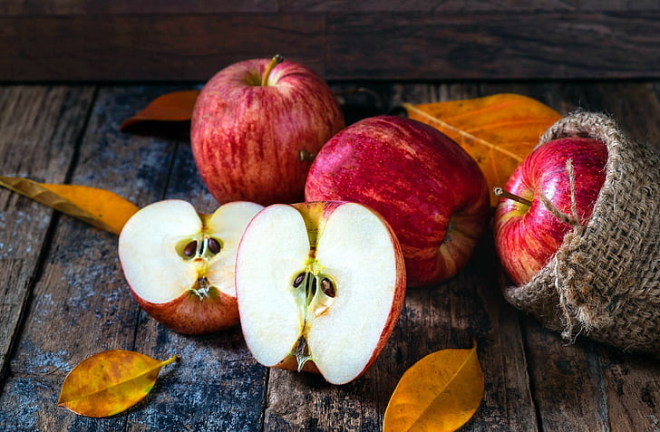 apples, still life, fruit, food, HD wallpaper