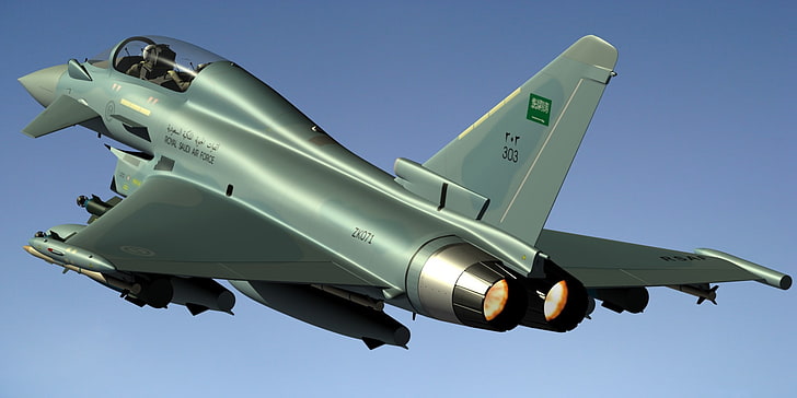 Eurofighter Typhoon, Royal Saudi Air Force, air vehicle, sky, HD wallpaper