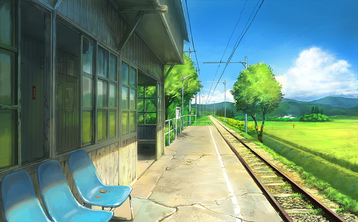 Anime Scenery With Bridges, anime scenery, bridges, mountains, animation,  greenery, HD phone wallpaper | Peakpx