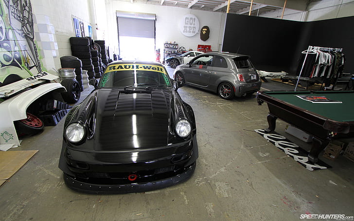 Porsche Rauh-Welt Garage HD, black porsche cayman s, cars, HD wallpaper