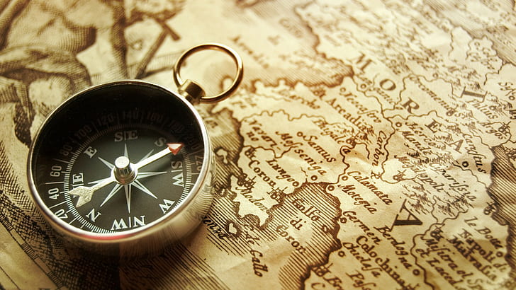 map old vintage compass drawing, navigational compass, guidance, HD wallpaper