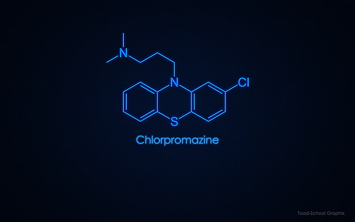 Chlorpromazine logo, science, chemistry, chemical structures, HD wallpaper