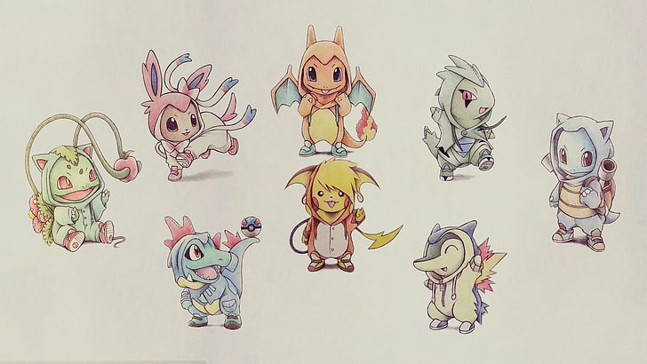 Pokemon wallpaper, Pokémon, video games, illustration, animal, HD wallpaper