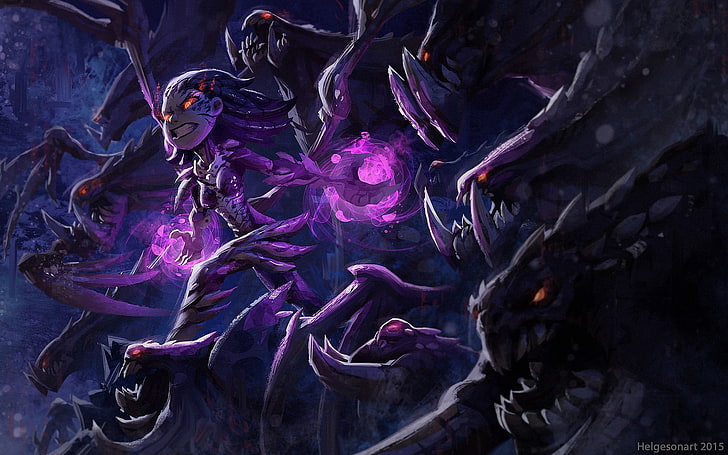 purple dressed monster graphic illustration, StarCraft, Queen of Blades