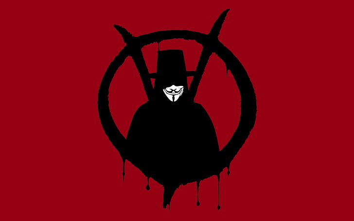 Guy Fawkes logo, V for Vendetta, simple background, studio shot, HD wallpaper