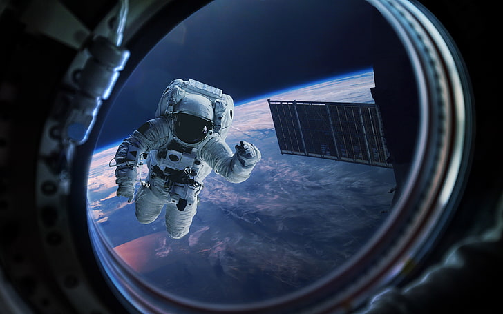 astronaut floating in space illustration, the atmosphere, art, HD wallpaper