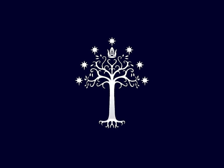 the lord of the rings sigil white tree gondor 1600x1200  Nature Trees HD Art