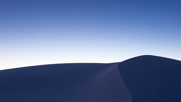 sand, desert, sky, sand dunes, nature, blue, HD wallpaper